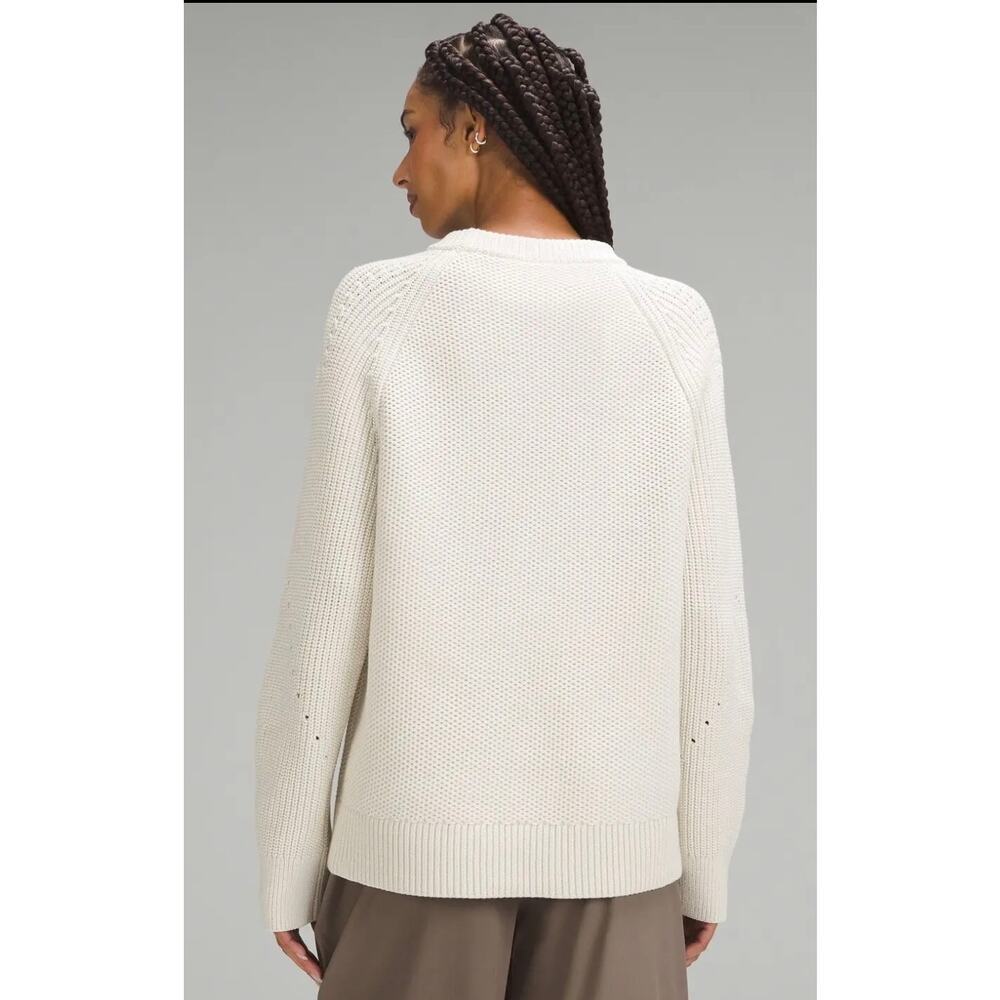 Lululemon Honeycomb Crewneck Sweater Bone Oversized Size S - Picture 3 of 9